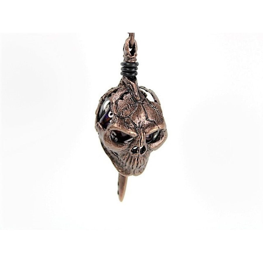 Dice Holder Jewelry Skull & Dagger D20 Pendant in Old Copper Clothing & Accessories Chessex   