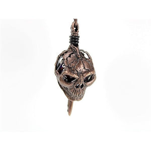 Dice Holder Jewelry Skull & Dagger D20 Pendant in Old Copper Dice Chessex   