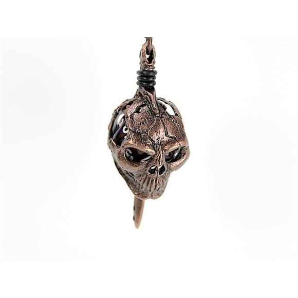 Dice Holder Jewelry Skull & Dagger D20 Pendant in Old Copper Dice Chessex   