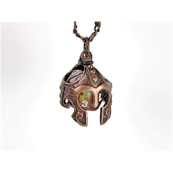 Dice Holder Jewelry Helmet D20 Pendant in Old Copper Dice Chessex   