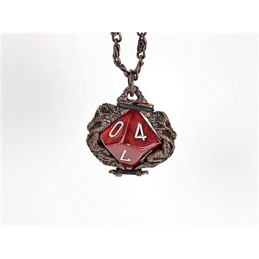Dice Holder Jewelry Dragons D10 Pendant in Old Copper Clothing & Accessories Chessex   