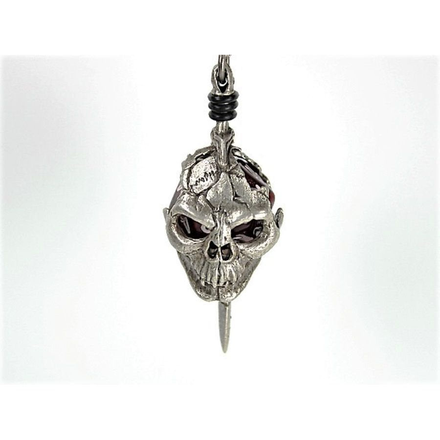 Dice Holder Jewelry Skull & Dagger D20 Pendant in Old Silver Clothing & Accessories Chessex   