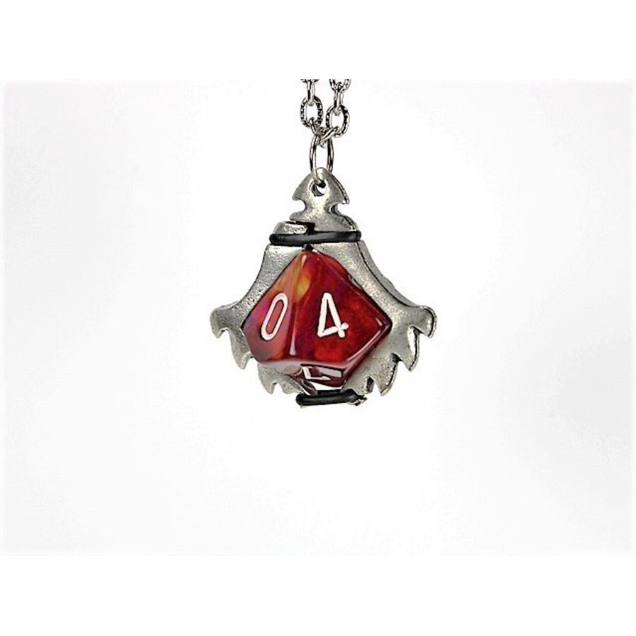 Dice Holder Jewelry Serrated Blade D10 Pendant in Old Silver Clothing & Accessories Chessex   