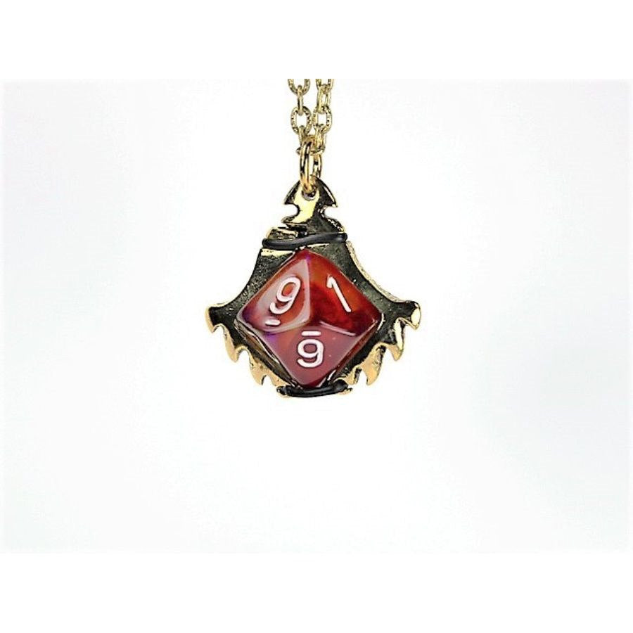 Dice Holder Jewelry Serrated D10 Pendant in Gold Clothing & Accessories Chessex   
