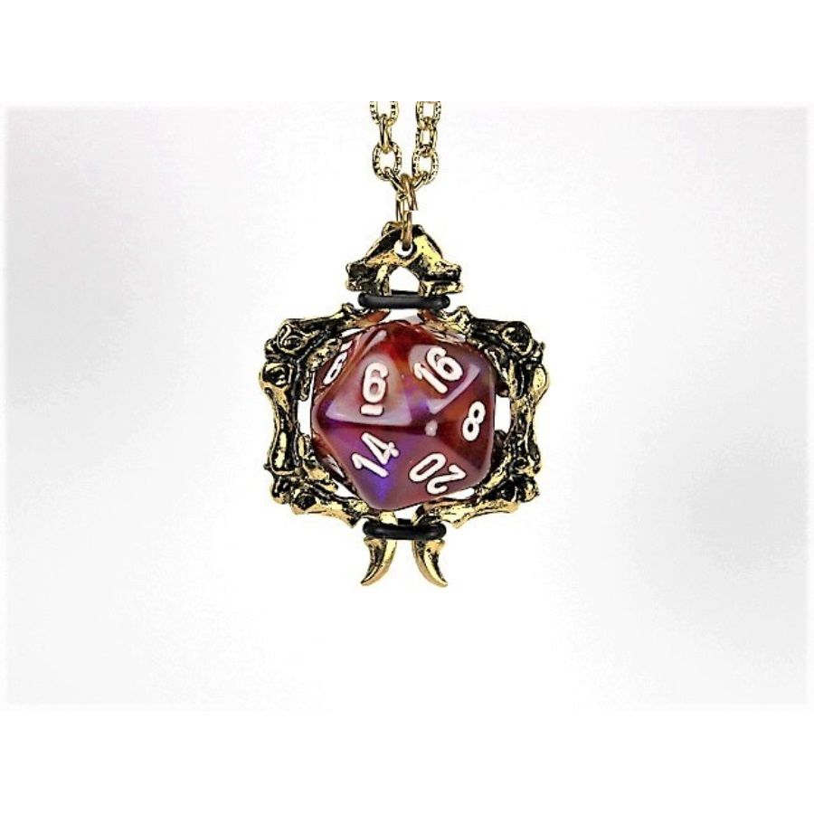 Dice Holder Jewelry Bones D20 Pendant in Gold Clothing & Accessories Chessex   