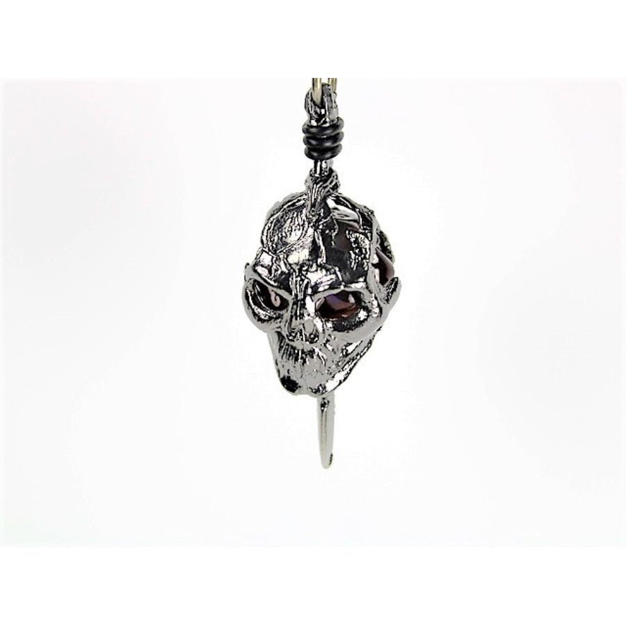 Dice Holder Jewelry Skull & Dagger D20 Pendant in Gunmetal Grey Clothing & Accessories Chessex   
