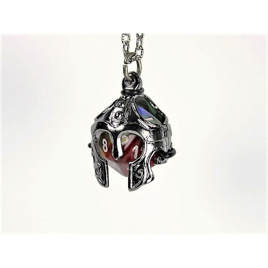 Dice Holder Jewelry Helmet D20 Pendant in Gunmetal Grey Clothing & Accessories Chessex   