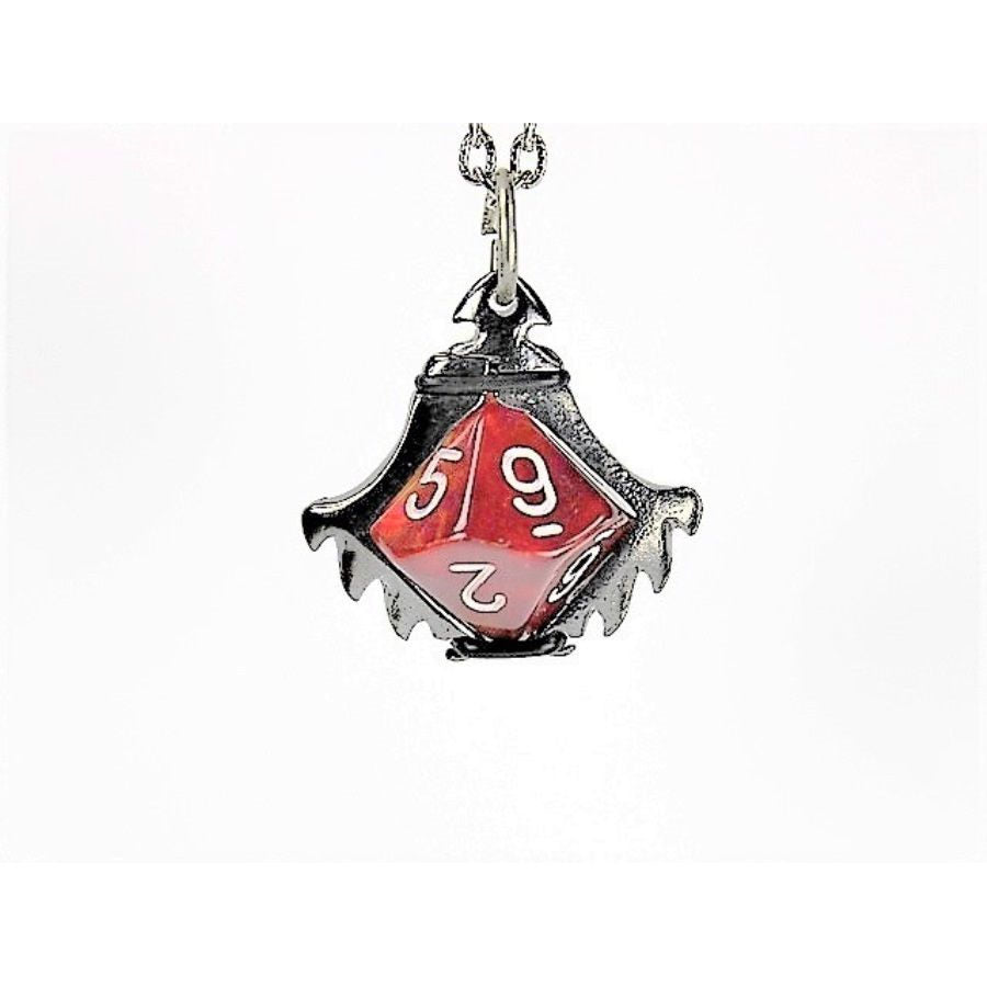 Dice Holder Jewelry Serrated D10 Pendant in Gunmetal Grey Clothing & Accessories Chessex   