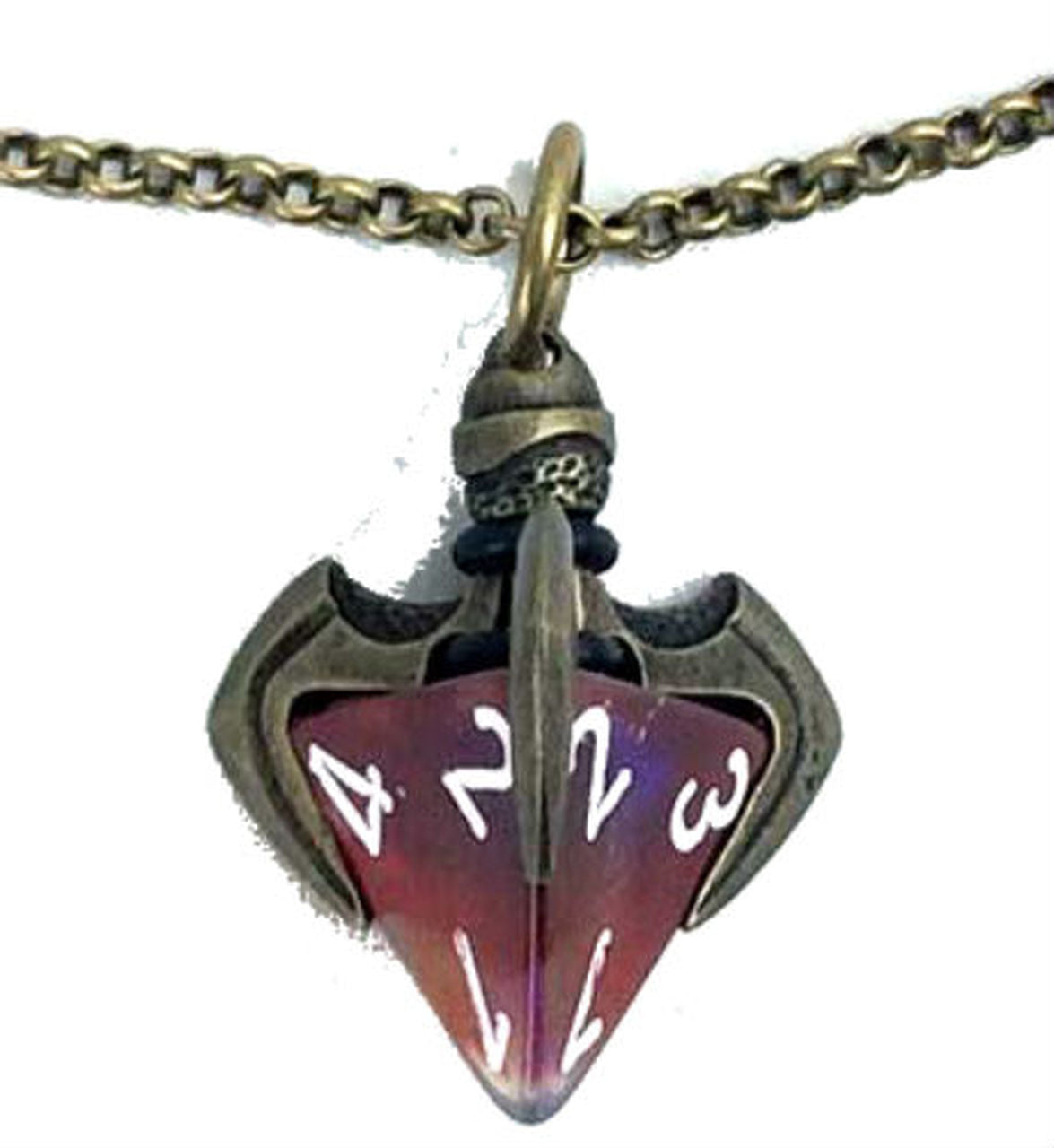 Dice Holder Jewelry Blade Claw D4 Pendant in Old Brass Clothing & Accessories Chessex   