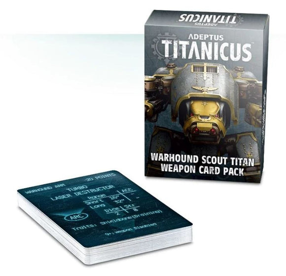 Adeptus Titanicus Warhound Scout Titan Weapon Card Pack Miniatures Games Workshop   