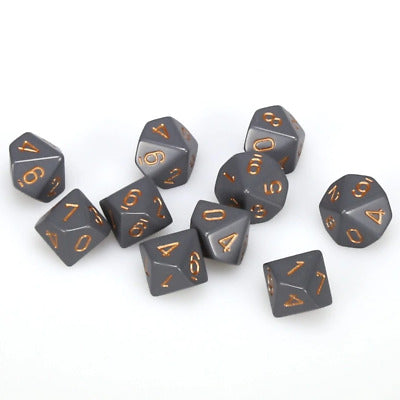 Chessex Opaque Dark Grey/Copper 10ct D10 Set (25220) Dice Chessex   