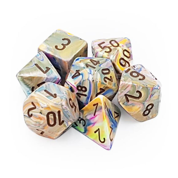 Chessex Festive Vibrant/Brown 7ct Polyhedral Set (27441) Dice Chessex   