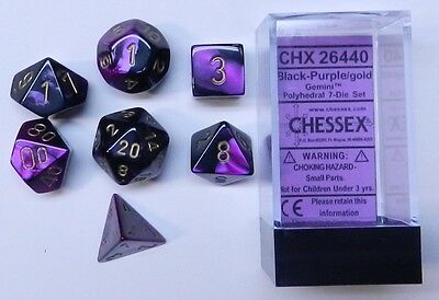Chessex Gemini Black-Purple/Gold 7ct Polyhedral Set (26440) Home page Other   