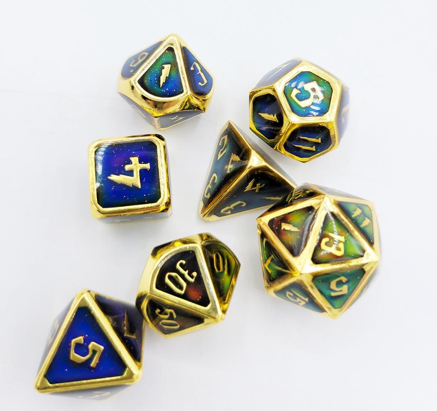 Prismatic Spray Color Changing 7ct Dice Set Dice Foam Brain Games