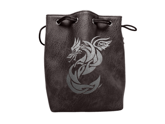 Easy Roller Black Leather Lite Celtic Knot Dragon Design Self-Standing Large Dice Bag Home page Easy Roller Dice   