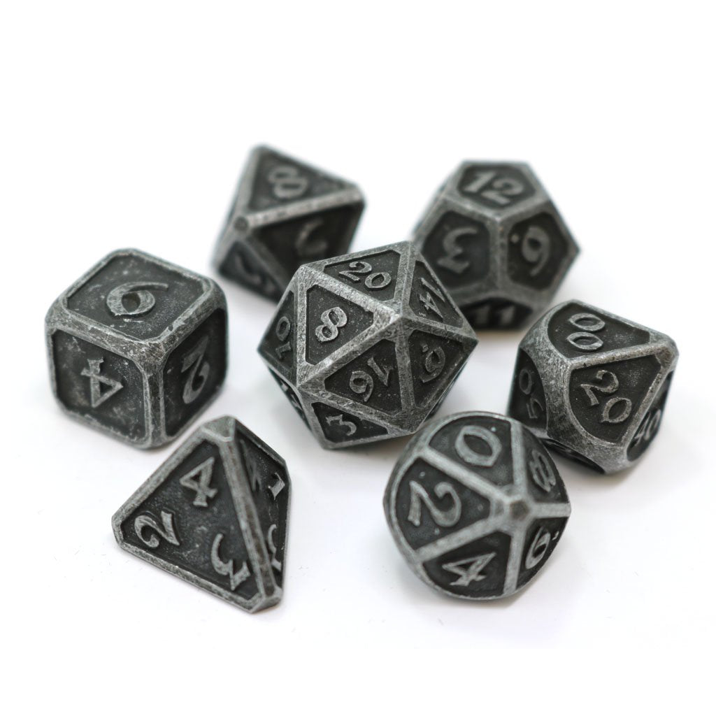 Die Hard Dice Metal Mythica Dark Iron 7ct Polyhedral Set Dice Die Hard Dice