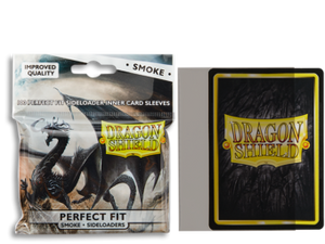Dragon Shield Perfect Fit Side Load Standard Sleeves 100ct Smoke (13123) Supplies Arcane Tinmen   