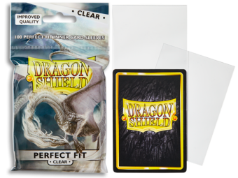 Dragon Shield Perfect Fit Standard Sleeves 100ct Clear (13001) Supplies Arcane Tinmen   