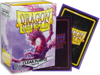 Dragon Shield Matte Standard Sleeves 100ct Clear Purple (11029) Supplies Arcane Tinmen   
