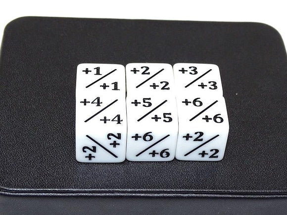 '+1 Counter D6 White Dice Easy Roller Dice   