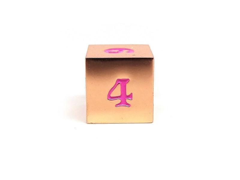 Easy Roller Single Metal D6 Rose Gold Pink Dice Easy Roller Dice