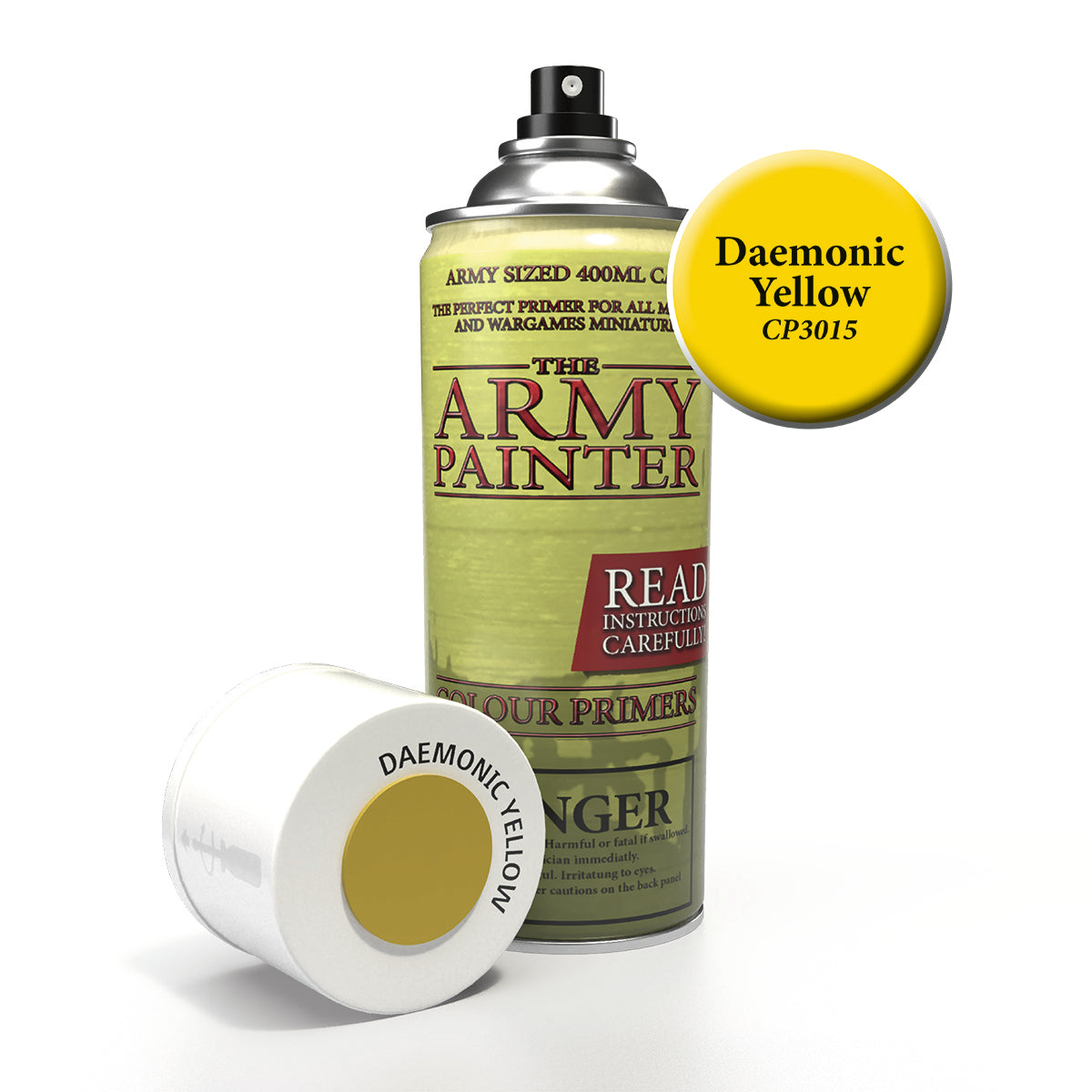 Colour Primer Spray: Daemonic Yellow Paints Army Painter 3015 Daemonic Yellow