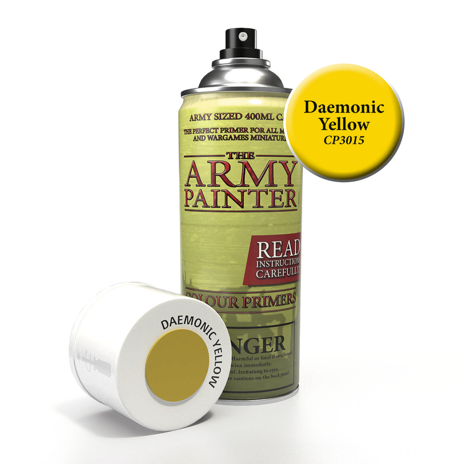 Colour Primer Spray: Daemonic Yellow Paints Army Painter 3015 Daemonic Yellow