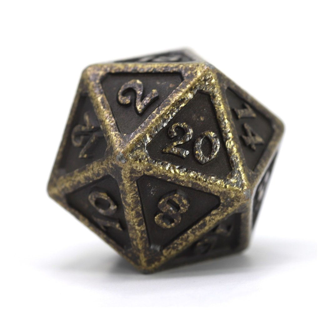 Die Hard Dice Metal Mythica Dark Gold Dire D20 Dice Die Hard Dice