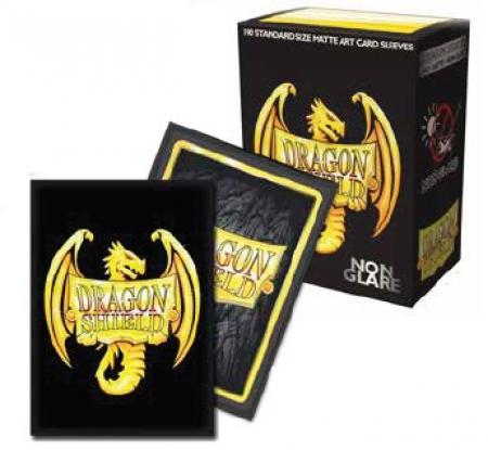 Dragon Shield Matte Non-Glare Art Standard Sleeves 100ct Black 20th Anniversary (12046) Supplies Arcane Tinmen   