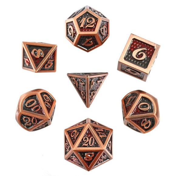 Dragon Wrath Set of 7 Metal Dice  Forged Dice Co   