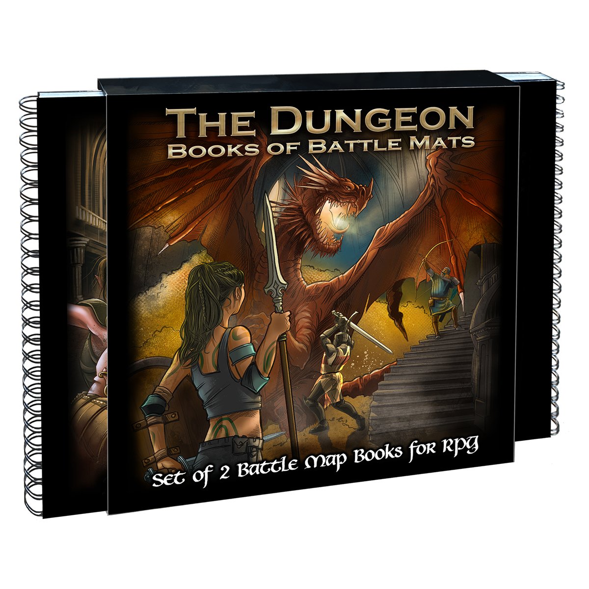 The Dungeon - Books of Battle Mats Two Book Set RPG Maps Loke Battle Mats   