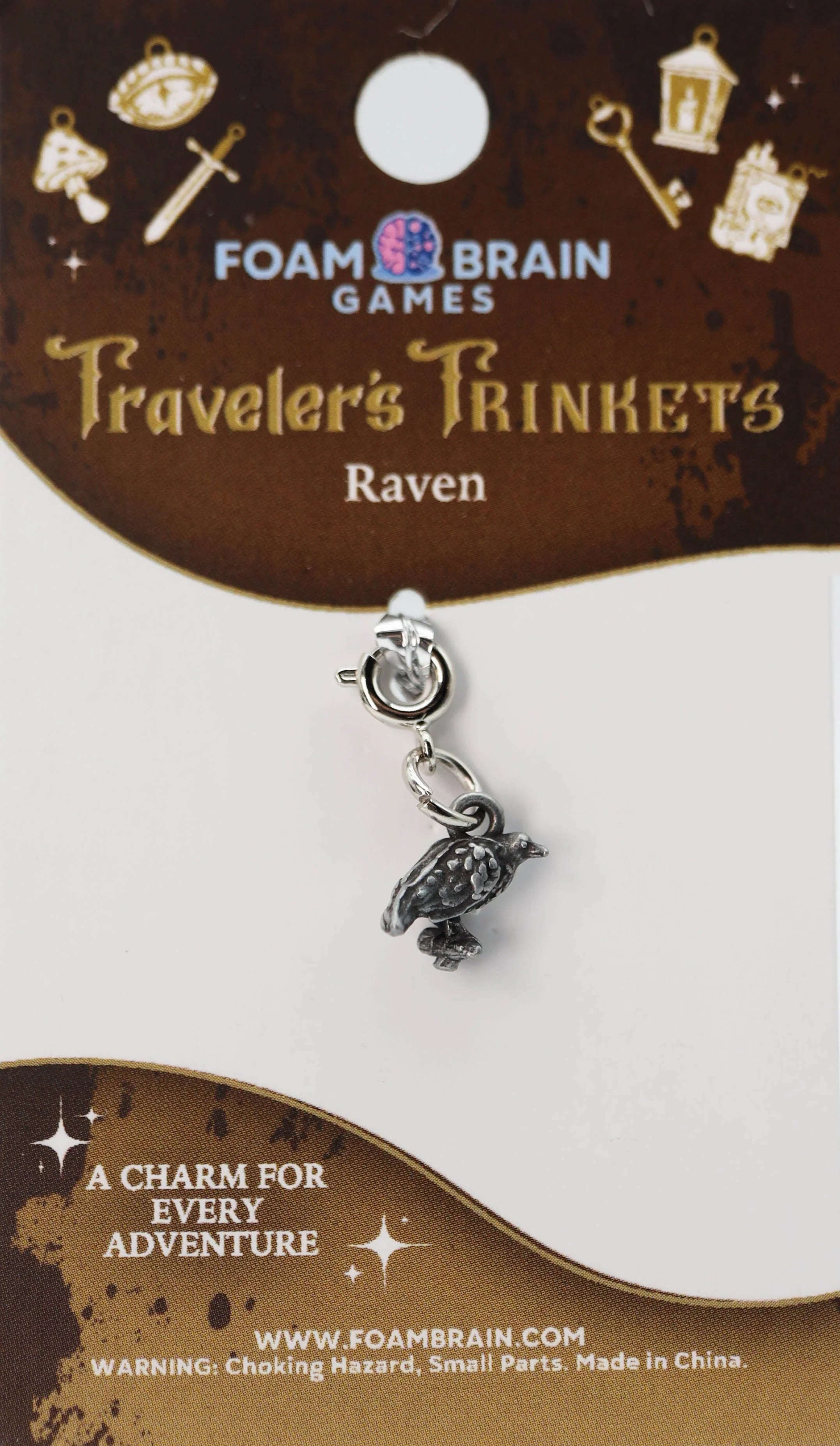 Traveler's Trinkets Charms Group 3 (24 options) Clothing & Accessories Foam Brain Games Raven  