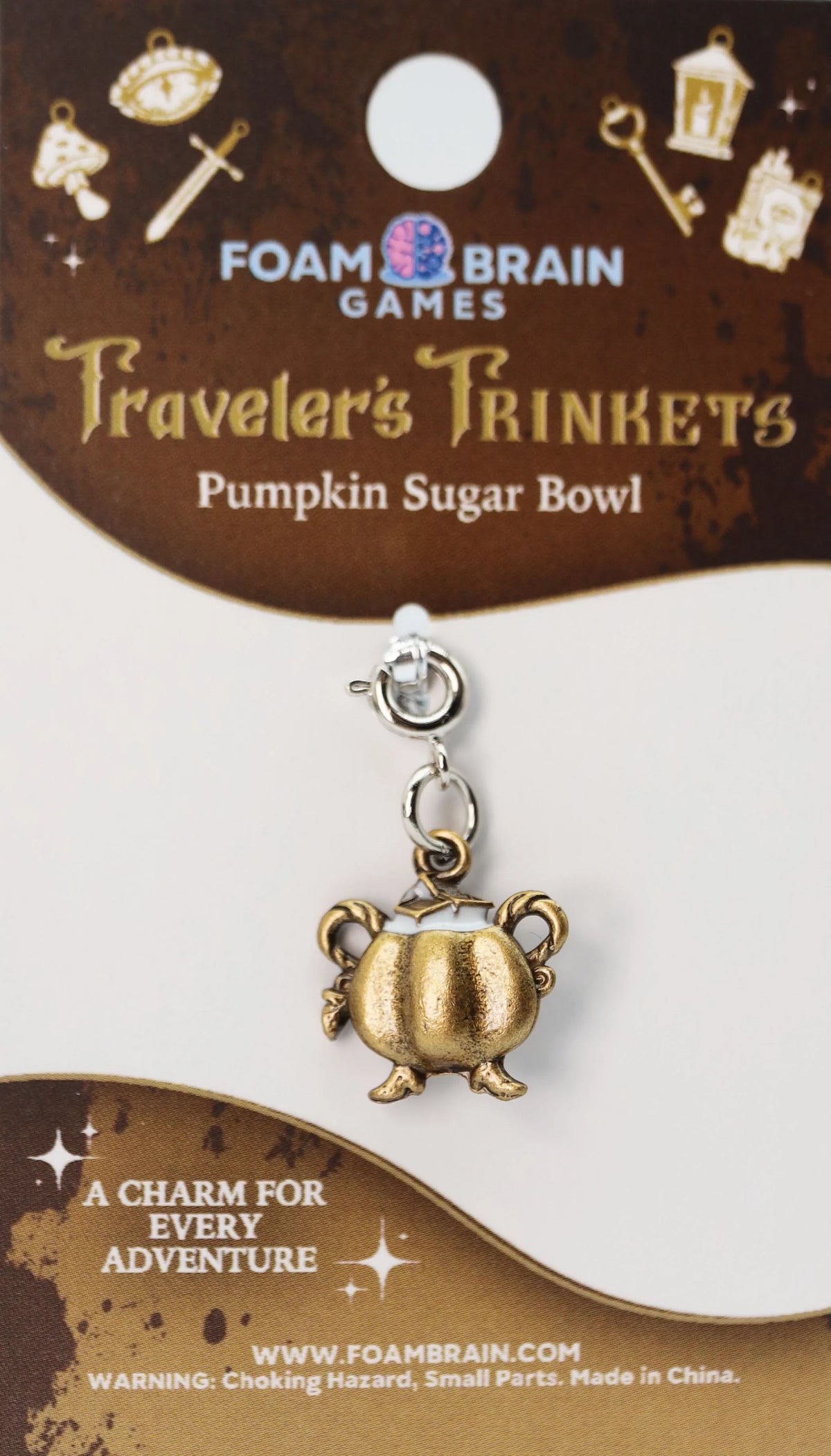 Traveler's Trinkets Charms Group 3 (24 options) Clothing & Accessories Foam Brain Games Pumpkin Sugar Bowl  