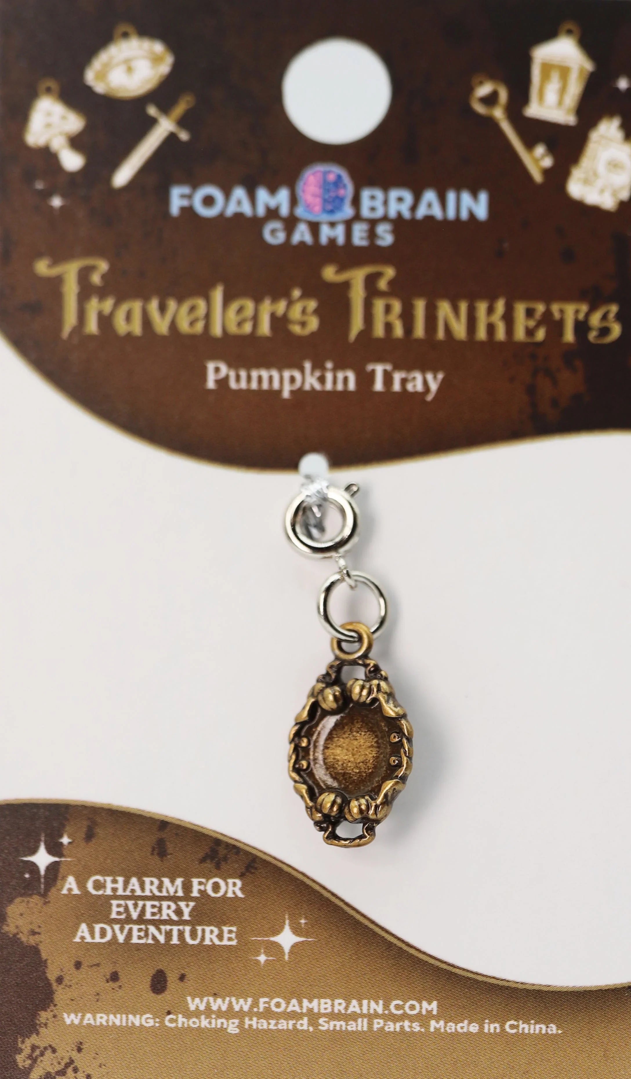 Traveler's Trinkets Charms Group 3 (24 options) Clothing & Accessories Foam Brain Games Pumpkin Tray  