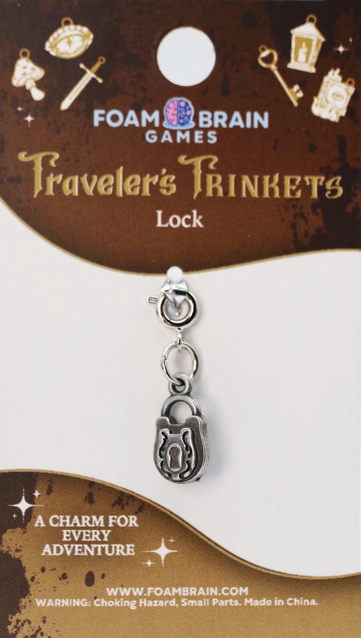 Traveler's Trinkets Charms Group 4 (27 options) Clothing & Accessories Foam Brain Games Lock  