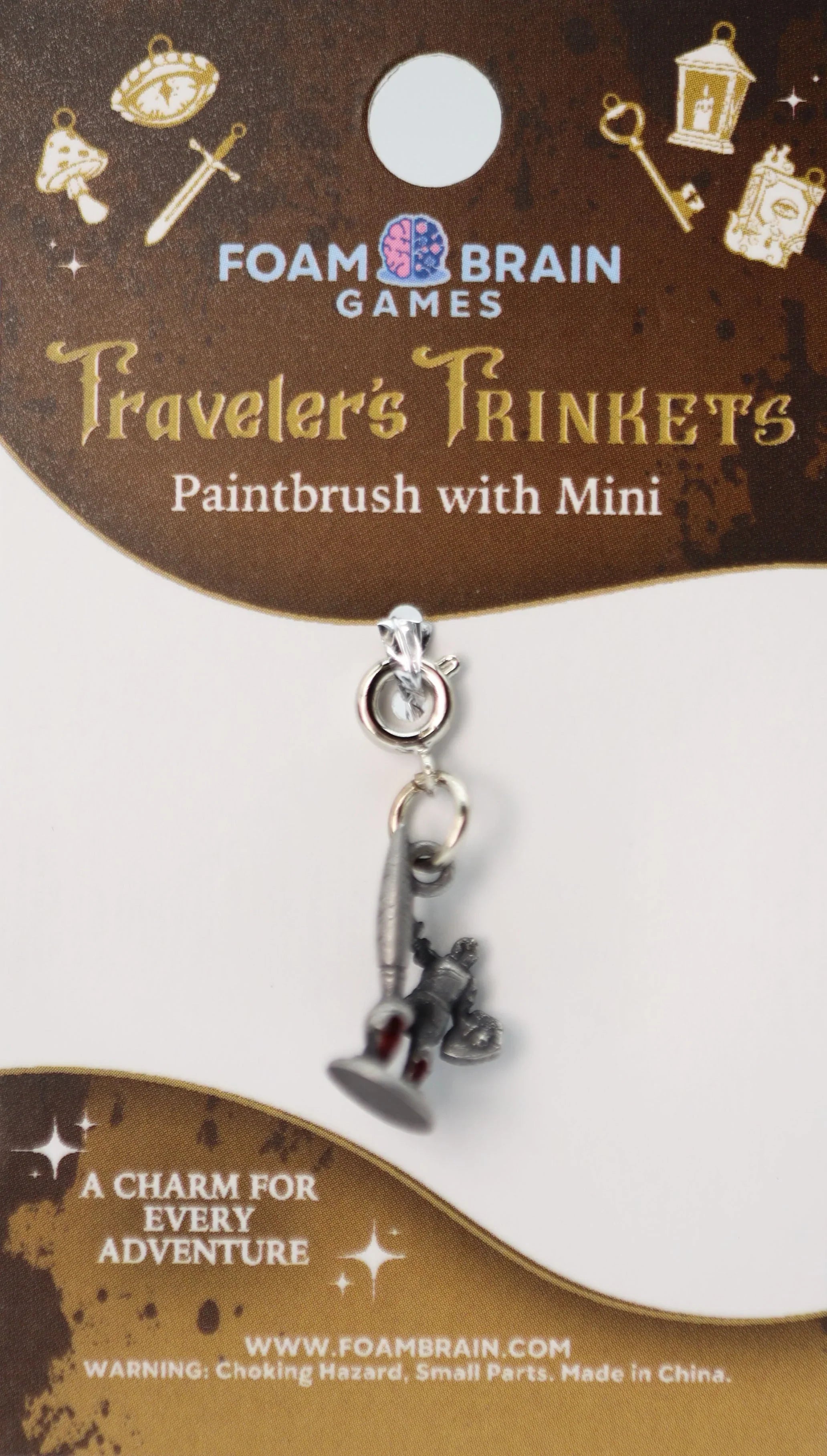 Traveler's Trinkets Charms Group 4 (27 options) Clothing & Accessories Foam Brain Games Paintbrush with Mini  
