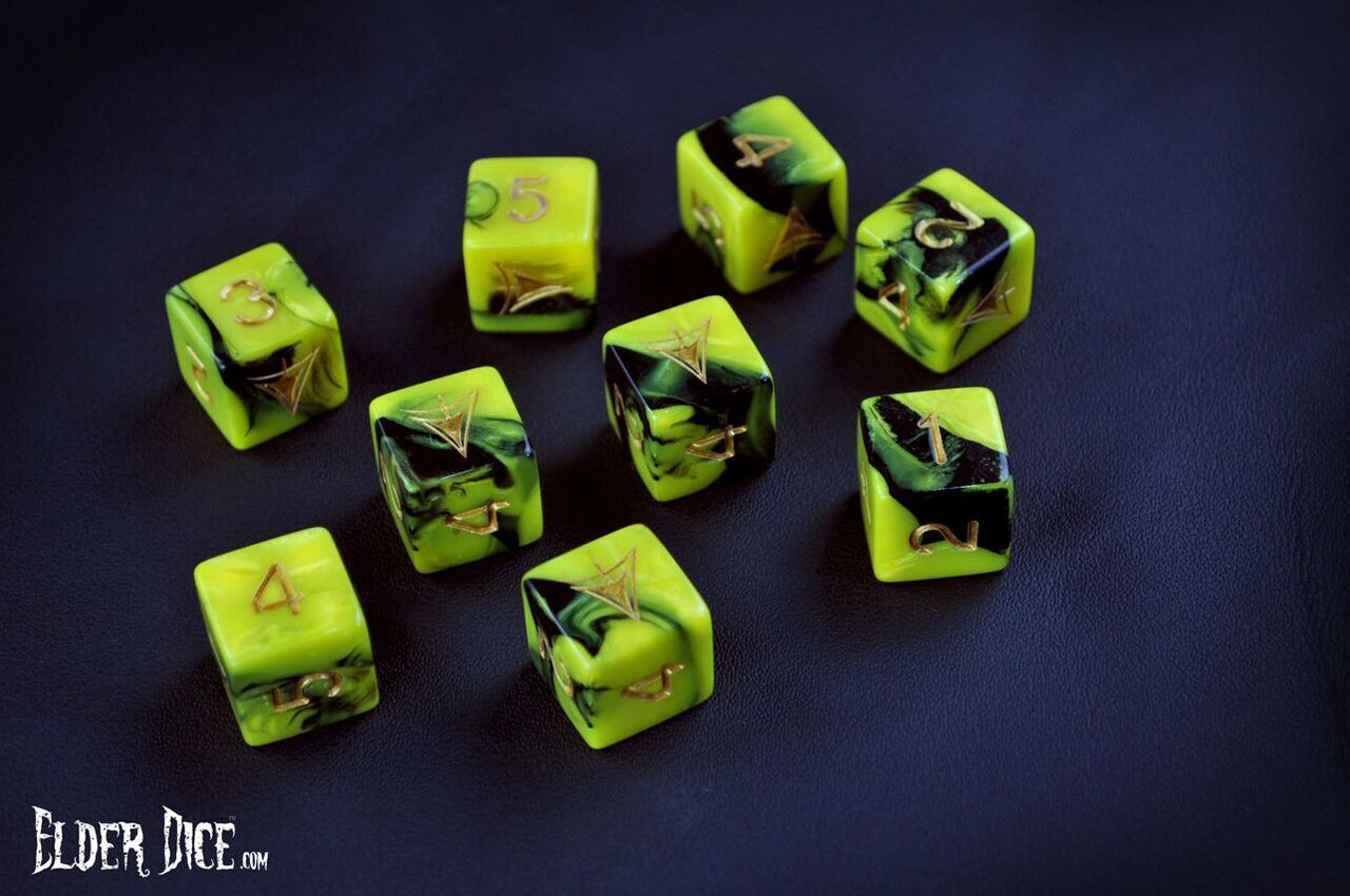 Elder Dice - Tube of Yellow Sign d6 Dice  Other   
