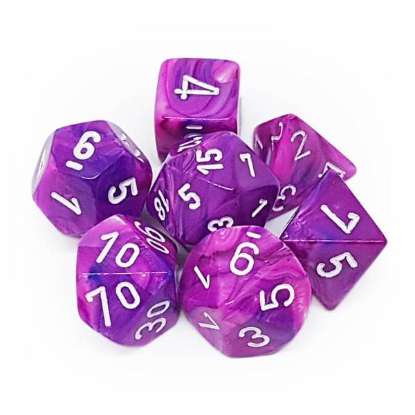 Chessex Festive Violet/White 7ct Polyhedral Set (27457) Dice Chessex   