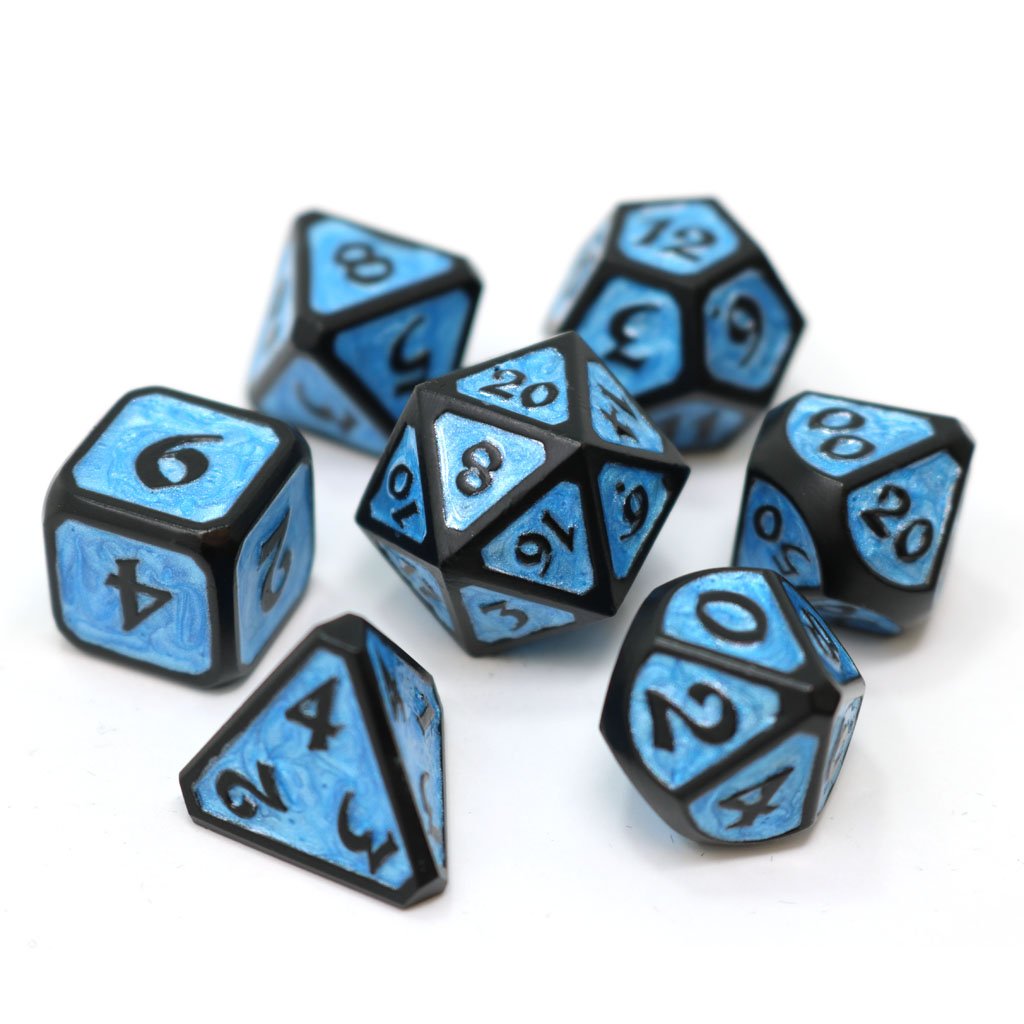 Die Hard Dice Metal Tempest Frostbite 7ct Polyhedral Set Dice Die Hard Dice