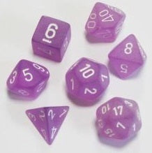 Chessex Frosted Purple/White 7ct Polyhedral Set (LE430) Dice Chessex   