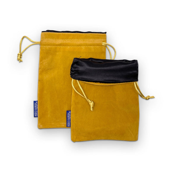 Norse Foundry Velvet Dice Bag Yellow w/ Black Satin Dice Norse Foundry