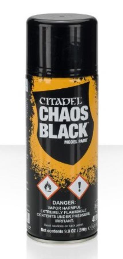Citadel Spray Chaos Black 400ml Paints Games Workshop   