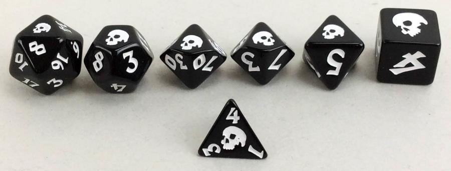 Black Oak Workshop The Great Black Death Black/White 7 Polyhedral Set  Other   