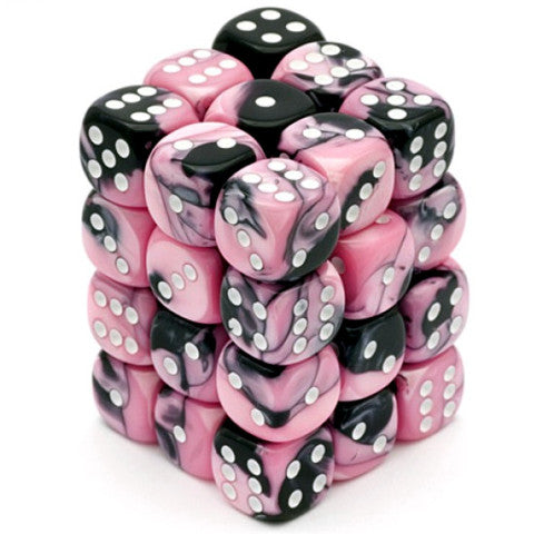 Chessex 12mm Gemini Black Pink/White 36ct D6 Set (26830) Dice Chessex   