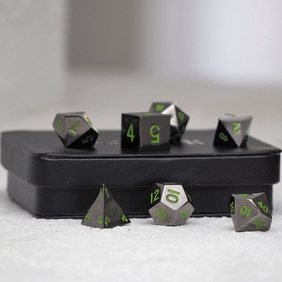 Easy Roller Metal Gunmetal Serpent's Blood 7ct Polyhedral Set Home page Easy Roller Dice   
