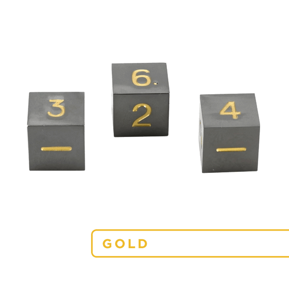 Easy Roller Metal Gunmetal Gold 3D6 Set Dice Easy Roller Dice
