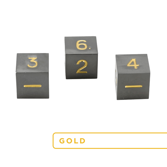 Easy Roller Metal Gunmetal Gold 3D6 Set Home page Easy Roller Dice   
