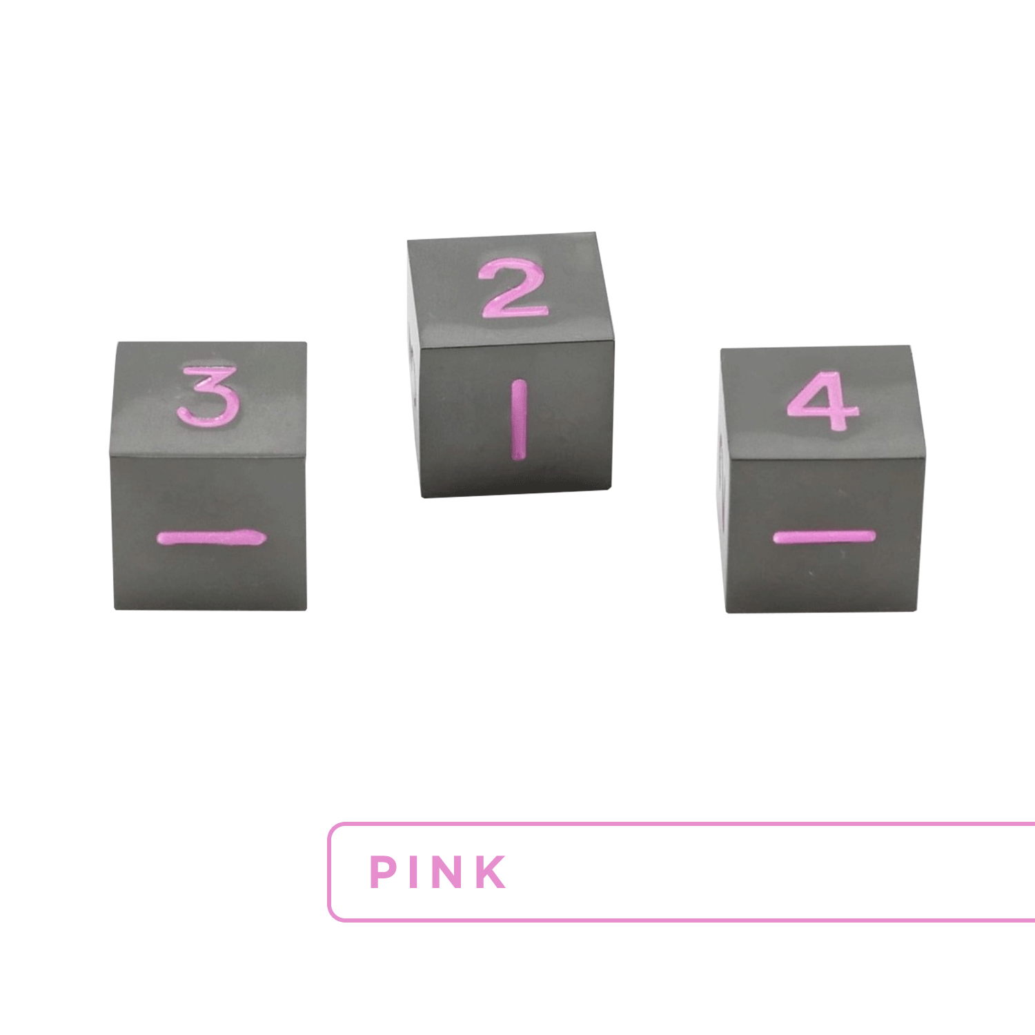 Easy Roller Metal Gunmetal Pink 3D6 Set Dice Easy Roller Dice