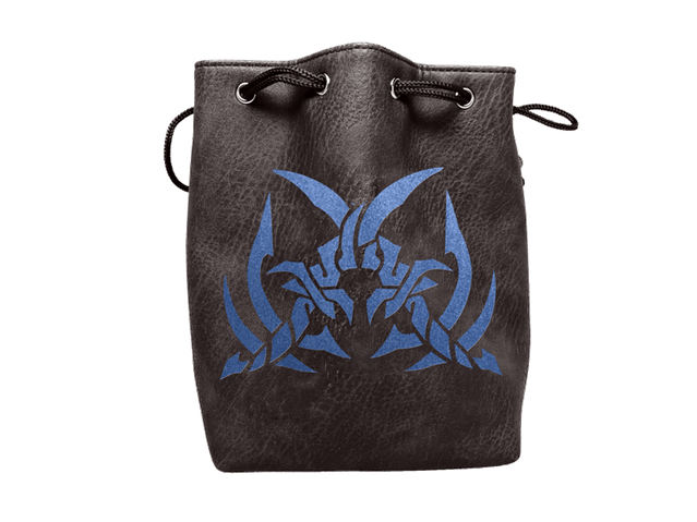 Easy Roller Black Leather Lite Assassin's Blades Design Self-Standing Large Dice Bag Supplies Easy Roller Dice