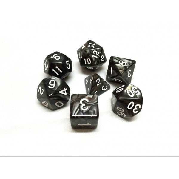 HD Dice Pearl Black 7ct Polyhedral Dice Set Dice Other